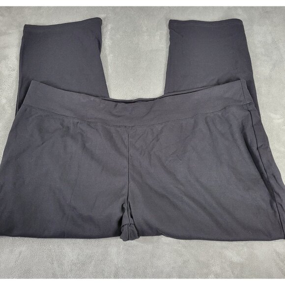 Catherines Womens Yoga Pants 5X Plus Pull On Black Cotton Blend SWE87E - Picture 1 of 9